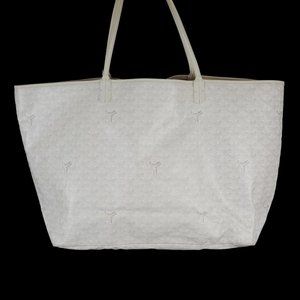 GOYARD Goyardine Saint Louis GM White Gray Shopper Tote Bag w/ Pouch